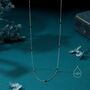 2mm Black Spinel Beaded Satellite Chain Necklace In Sterling Silver, thumbnail 3 of 12
