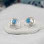Handmade Vibrant Blue Opal Stud Earrings, thumbnail 1 of 6