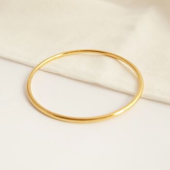 Classic Gold Plated Tarnish Resistant Bangle, 2 of 4