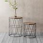 Set Of Two Wooden And Metal Side Table, thumbnail 1 of 1