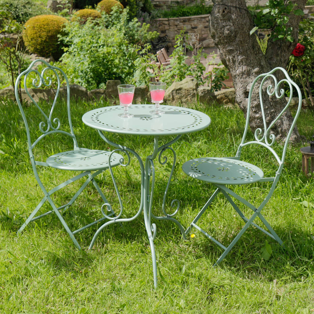 sage cottage green two person garden table and chairs by dibor