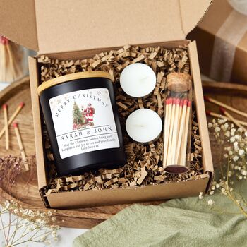 Merry Christmas Personalised Luxury Handmade Candle Gift Set, 6 of 7