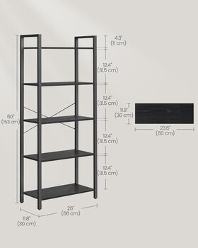 Five Tier Bookcase Standing Display Storage Rack, 11 of 12