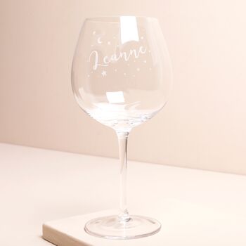 Personalised Name Starry Balloon Gin Glass, 2 of 4