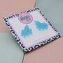 Unicorn Glitter Resin Stud Earrings Pink, Blue And Silver, thumbnail 8 of 12