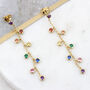 18ct Gold Plated Rainbow Crystal Drop Earrings, thumbnail 2 of 3
