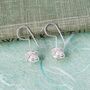 Caged Black Pearl June Birthstone Silver Drop Earrings, thumbnail 4 of 6