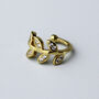 Gold Colour Sterling Silver Crystal Leaf Ear Cuff, thumbnail 3 of 5