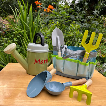 Personalised Pastel Gardening Set In A Bag Or An Apron, 3 of 4