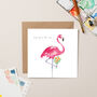 Flamingo With Flowers Card, thumbnail 1 of 4