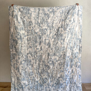 Everly Linen Quilted Throw Duck Egg Blue, 3 of 8