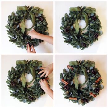 Make Your Own Luxury Fresh Pine Christmas Wreath Kit, 5 of 6