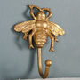 White Or Gold Tone Metal Bee Wall Hook, thumbnail 3 of 5