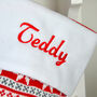 Personalised Red Knitted Scandinavian Style Stocking, thumbnail 2 of 3