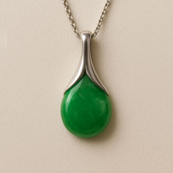 Personalised Sterling Silver Jade Necklace, 3 of 11