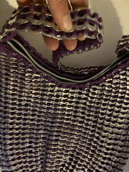 Sliver Skye Shoulder Bag Crocheted Metal Ring Pulls, 8 of 12