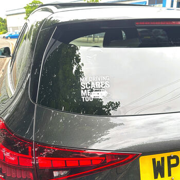 My Driving Scares Me Too Vinyl Bumper Sticker, 3 of 3
