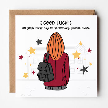 Customisable First Day Of Secondary School Card For Girls, 4 of 8