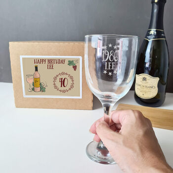 Personalised 40th Birthday Engraved Wine Glass Gift, 3 of 8