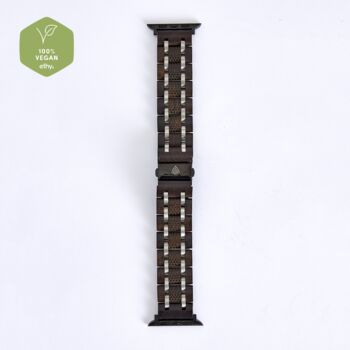 The Ebony: Handmade Wood Vegan Apple Watch Strap, 3 of 8