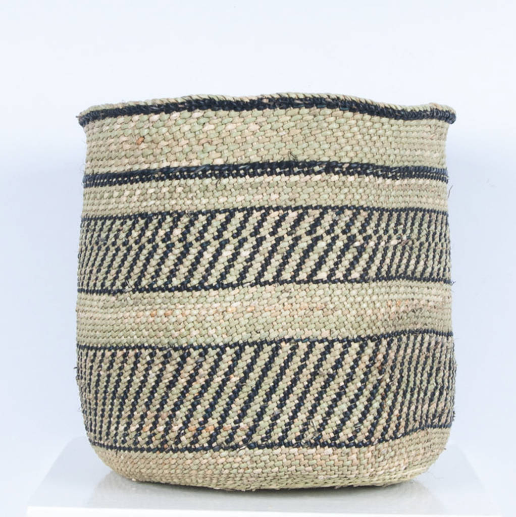 Milulu Grass Black And Natural Storage Basket By The Basket Room ...