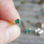 Natural Emerald Stud Earrings In 18ct White Gold, thumbnail 4 of 4