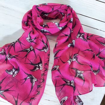 Swallow Print Scarf, 3 of 8