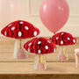 Red And White Honeycomb Mushroom Decorations Fairy Party, thumbnail 1 of 5