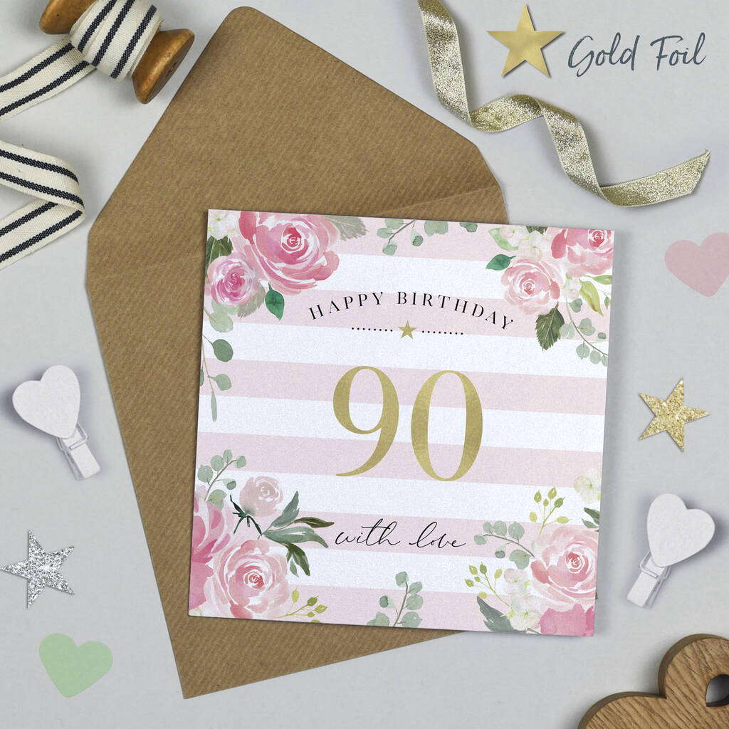 Milestone 90th Birthday Card By Michelle Fiedler Design ...