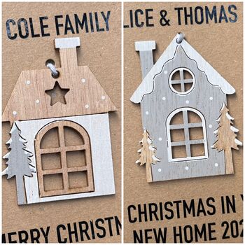 First Christmas In Your Home Hanging Decoration Christmas Card, 2 of 3