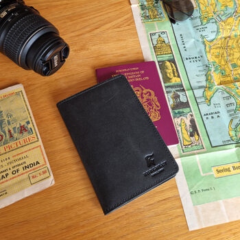 Handmade Real Leather Passport Cover, 3 of 12