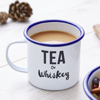 Enamel 'Tea Or Whiskey' Personalised Mug, 2 of 3