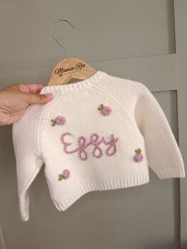 Personalised Cream Name Cardigan,Baby Gift, 11 of 12