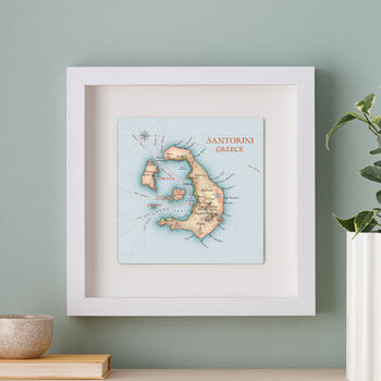Personalised Santorini Map Print Wall Art, 2 of 5