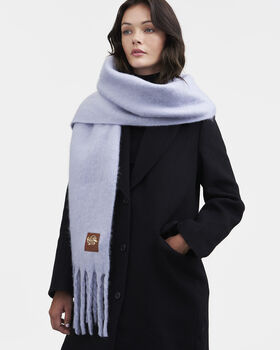 Cosy Blue Boucle Scarf, 2 of 5