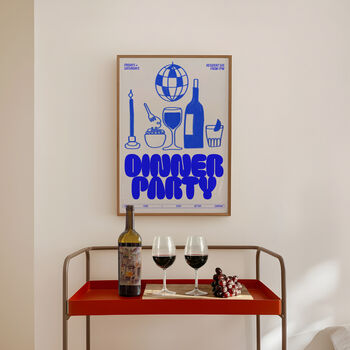 Dinner Party Print | Music Poster | Home Decor | Food | Illustration | Record | Bar | Trendy | Retro | Kitchen Dining Room | Mid Century, 5 of 8