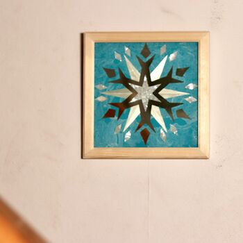 Reverse Glass Gilded Christmas Star Wall Art Decoration, 6 of 6