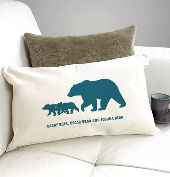 Personalised 'Daddy And Baby Bear' Cushion Cover, 3 of 6