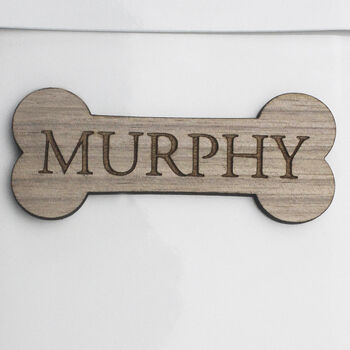 Personalised Farmhouse Pet Treat Tin With Walnut Nameplate, 4 of 7