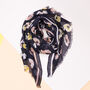 Personalised Pink Yellow Graphic Poppy Navy Scarf, thumbnail 4 of 7