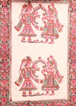 Pink Lore Block Print Table Mat And Napkin Set Of Two, 3 of 3