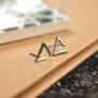 Geometric Triangle Stud Earrings Sterling Silver, thumbnail 2 of 6