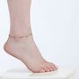 Multi Drop Anklet In Gold Plated, thumbnail 1 of 3