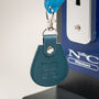 Recycled Bottles Keyring With Disabled Toilet Radar Key In Peacock, thumbnail 3 of 4