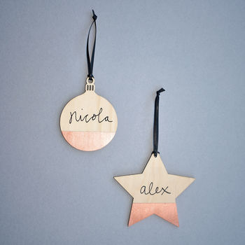 Personalised Bauble And Star Christmas Tree Decorations, 6 of 6