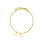 Sterling Silver Gold Plated Initial Star Charm Bracelet, thumbnail 2 of 10