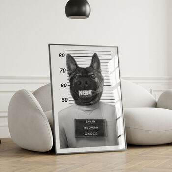 Personalised Pet Mugshot Print, 2 of 12