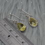 Lemon Quartz Earrings: Teardrop, Sterling Silver Dangle, thumbnail 3 of 6