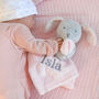 Personalised Pink Bunny Rabbit Baby Comforter, thumbnail 1 of 12