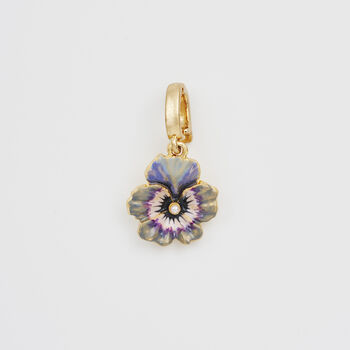 Gold Pansy And Pearl Toggle Necklace, 5 of 9